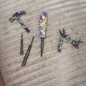 Floral Hammer with attachments, 1 Screwdriver, and mini plyers